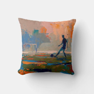 "Kunst van voetbal" (Stijl 1) Olieverfschilderij Kussen