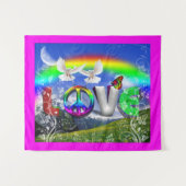 Kunst van Vrede en Liefde Wandkleed (Voorkant (horizontaal))