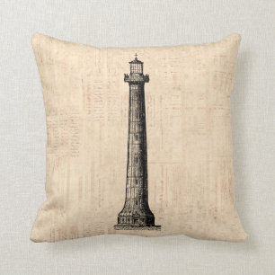 Kunst van vuurtoren, geïllustreerd met een standaa kussen