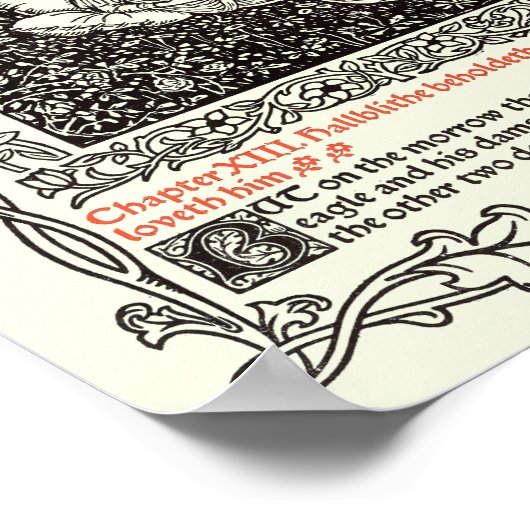  Kunst van Walter Crane voor Kelmscott Press Poster (Hoek)