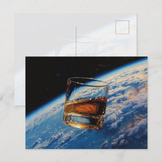 Kunst van Whiskey: In de ruimte (schilderij nr. 2) Briefkaart