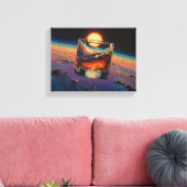 Kunst van Whiskey: In de ruimte (schilderij nr. 3) Canvas Afdruk (Insitu (Woonkamer))