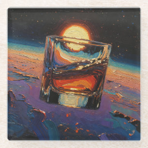 Kunst van Whiskey: In de ruimte (schilderij nr. 3) Glazen Onderzetter