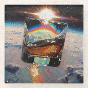 Kunst van Whiskey: In de ruimte (schilderij nr. 4) Glazen Onderzetter