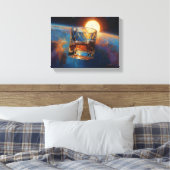 Kunst van Whiskey: In de ruimte (schilderij nr. 5) Canvas Afdruk (Insitu (Slaapkamer))