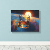 Kunst van Whiskey: In de ruimte (schilderij nr. 5) Canvas Afdruk (Insitu (Houten vloer))