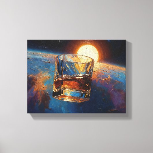 Kunst van Whiskey: In de ruimte (schilderij nr. 5) Canvas Afdruk (Voorkant)