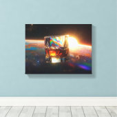 Kunst van Whiskey: In de ruimte (schilderij nr. 6) Canvas Afdruk (Insitu (Houten vloer))