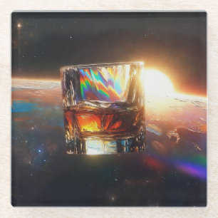 Kunst van Whiskey: In de ruimte (schilderij nr. 6) Glazen Onderzetter
