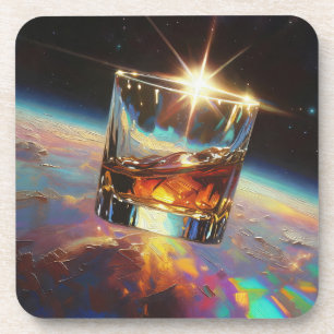 Kunst van Whiskey: In de ruimte (schilderij nr. 7) Bier Onderzetter
