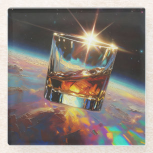 Kunst van Whiskey: In de ruimte (schilderij nr. 7) Glazen Onderzetter