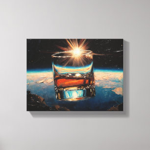 Kunst van Whiskey: In de ruimte (schilderij nr. 8) Canvas Afdruk