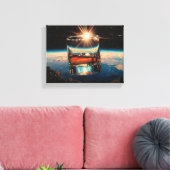 Kunst van Whiskey: In de ruimte (schilderij nr. 8) Canvas Afdruk (Insitu (Woonkamer))
