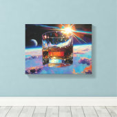 Kunst van Whiskey: In de ruimte (schilderij nr. 9) Canvas Afdruk (Insitu (Houten vloer))