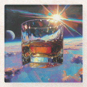 Kunst van Whiskey: In de ruimte (schilderij nr. 9) Glazen Onderzetter