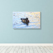 Kunst van Wood Duck Canvas Afdruk (Insitu (Houten vloer))