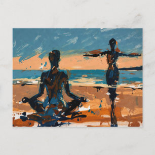 Kunst van Yoga (#3) olieverfschilderij Briefkaart