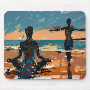 Kunst van Yoga (#3) olieverfschilderij Muismat