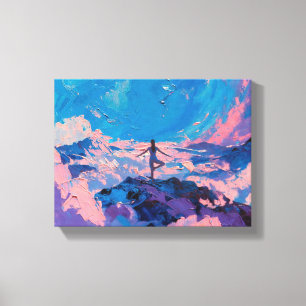 Kunst van Yoga: Gebalanceerde Schoonheid (Olie Sch Canvas Afdruk
