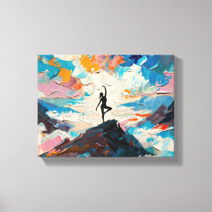 Kunst van Yoga: Gebalanceerde Schoonheid (Olie Sch Canvas Afdruk