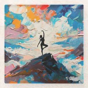Kunst van Yoga: Gebalanceerde Schoonheid (Olie Sch Glazen Onderzetter