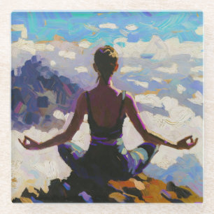 Kunst van Yoga: Gebalanceerde Schoonheid (Olie Sch Glazen Onderzetter