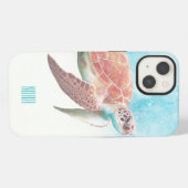 Kunst van zeeschildpadden iPhone hoesje (Achterkant horizontaal)