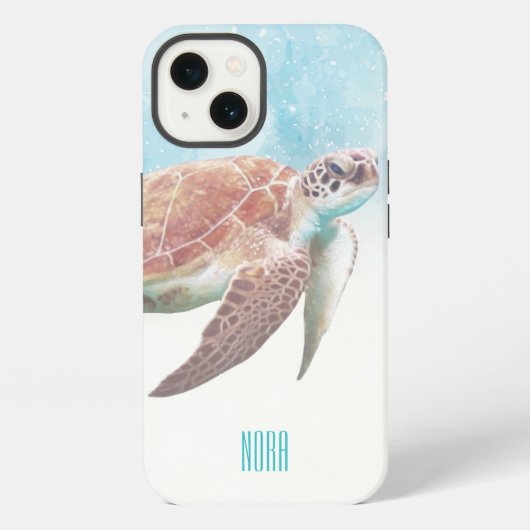 Kunst van zeeschildpadden iPhone hoesje (Achterkant)