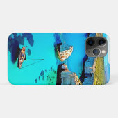 Kunst van zeilboot aan de klifzijde heiligdom Case-Mate iPhone case (Achterkant (horizontaal))
