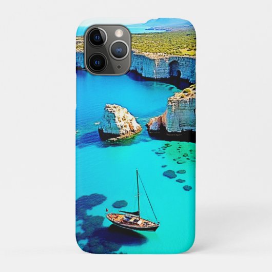 Kunst van zeilboot aan de klifzijde heiligdom Case-Mate iPhone case (Achterkant)