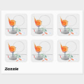 KUNST VAN ZEN WATERVERF VIERKANTE STICKER (Vel)