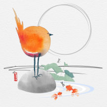 KUNST VAN ZEN waterverf vogelkunstkaarten