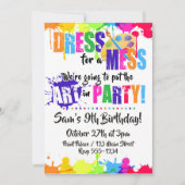 Kunst / Verf / Craft verjaardagsfeestje uitnodigin Kaart (Voorkant)