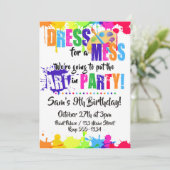 Kunst / Verf / Craft verjaardagsfeestje uitnodigin Kaart (Staand voorkant)