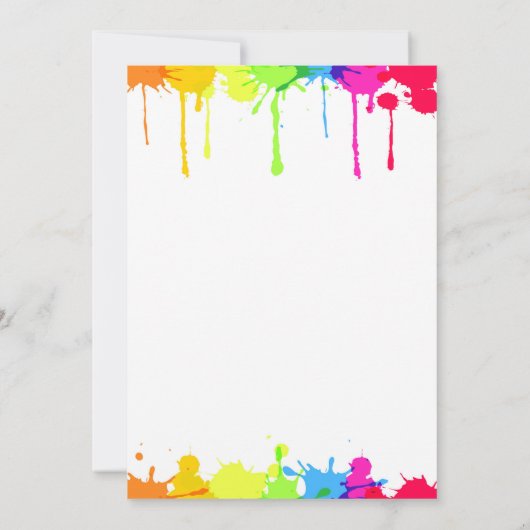 Kunst / Verf / Craft verjaardagsfeestje uitnodigin Kaart (Achterkant)