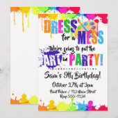 Kunst / Verf / Craft verjaardagsfeestje uitnodigin Kaart (Voorkant / Achterkant)