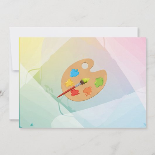 Kunst Verjaardag Schilderij Partij Verf Ambachten Kaart (Achterkant)