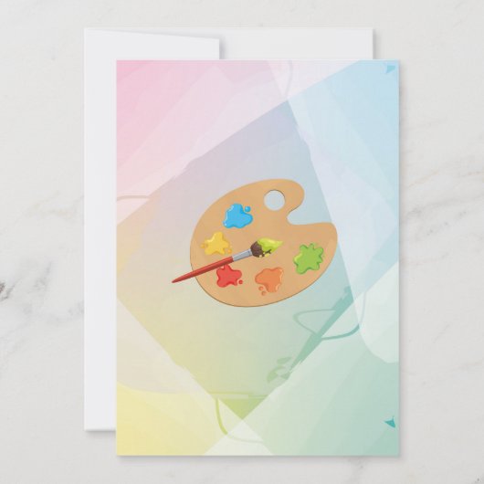 Kunst Verjaardag Schilderij Partij Verf Ambachten  Kaart (Achterkant)