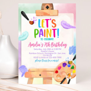 Kunst Verjaardag Uitnodiging Schilderen Party Meis
