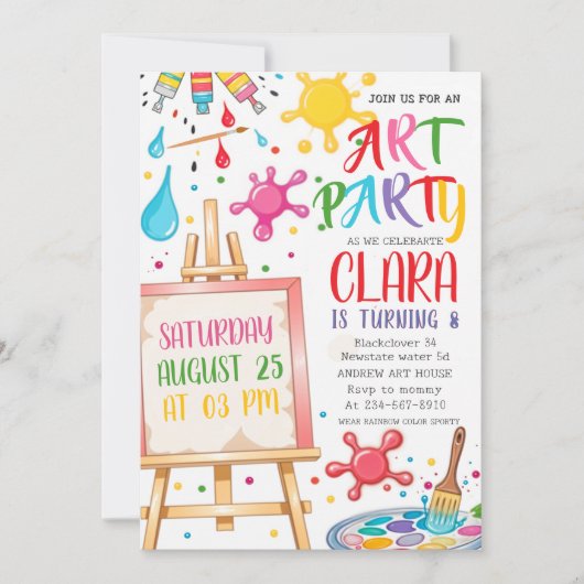 Kunst Verjaardagsfeest | Kunstenaar schilderen Kaart (Voorkant)