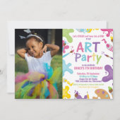 Kunst Verjaardagsfeest Regenboog Schilderij Meisje Kaart (Voorkant)