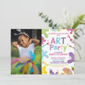 Kunst Verjaardagsfeest Regenboog Schilderij Meisje Kaart (Staand voorkant)