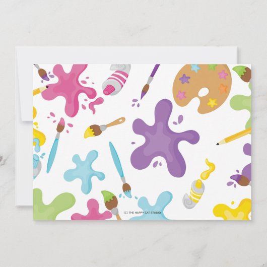 Kunst Verjaardagsfeest Regenboog Schilderij Meisje Kaart (Achterkant)