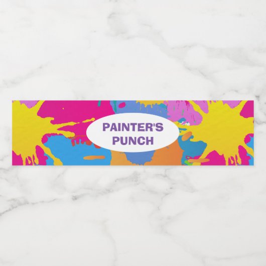 Kunst Verjaardagsfeest - Water/Cup/Drink label Waterfles Etiket (Enkel label)