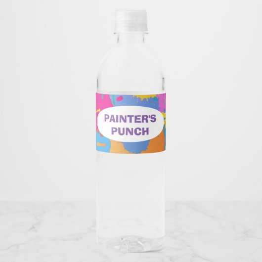 Kunst Verjaardagsfeest - Water/Cup/Drink label Waterfles Etiket (Voorkant)