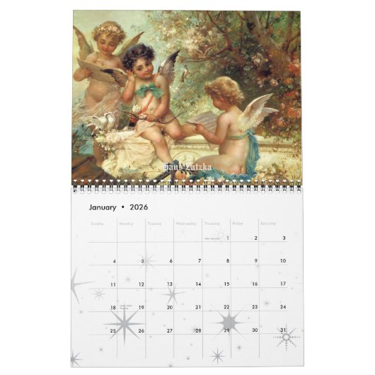  Kunst, Victoriaans Era Angels Kalender (Jan 2026)