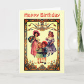  kunst Victoriaans kinderen Birthday Kaart (Voorkant)
