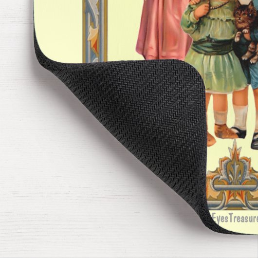  Kunst Victoriaans Kinderen Mousepad Muismat (Hoek)