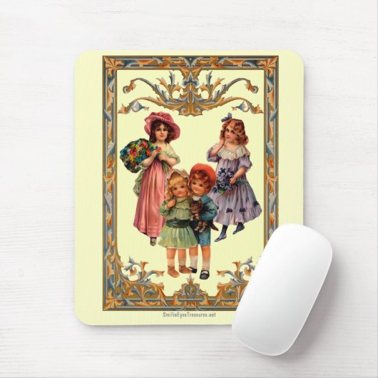  Kunst Victoriaans Kinderen Mousepad Muismat (Met muis)