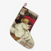  Kunst Victoriaans Meisje met de Kerstman Kleine Kerstsok (Voorkant (Hangend))